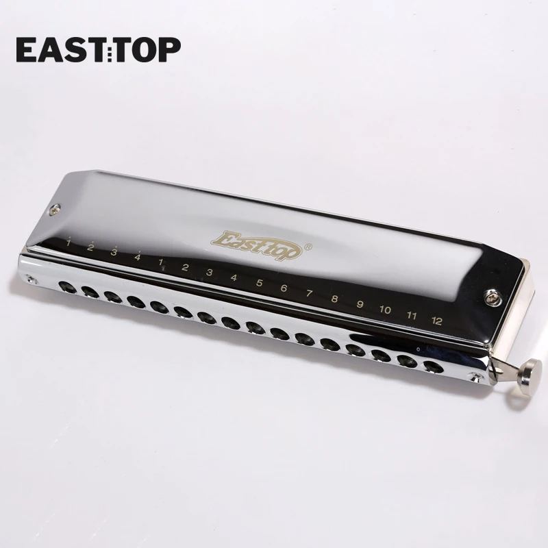 T16-64C EASTTOP 16 hole chromatic harmonica professional performance with brass comb For Adults, Beginners, Professionals and St