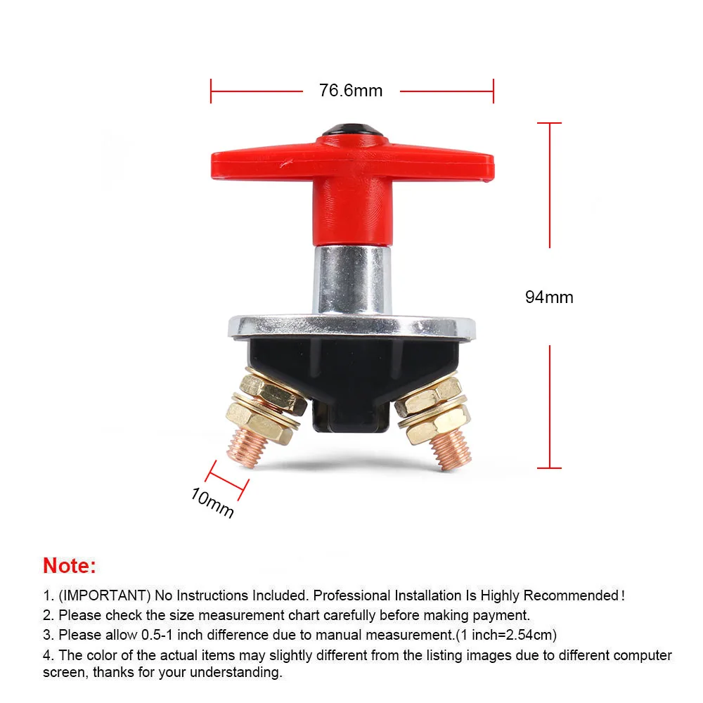 12V-60V 100A-300A Battery Selector Isolator Disconnect Rotary Switch Cut For Car Auto RV Marine Boat