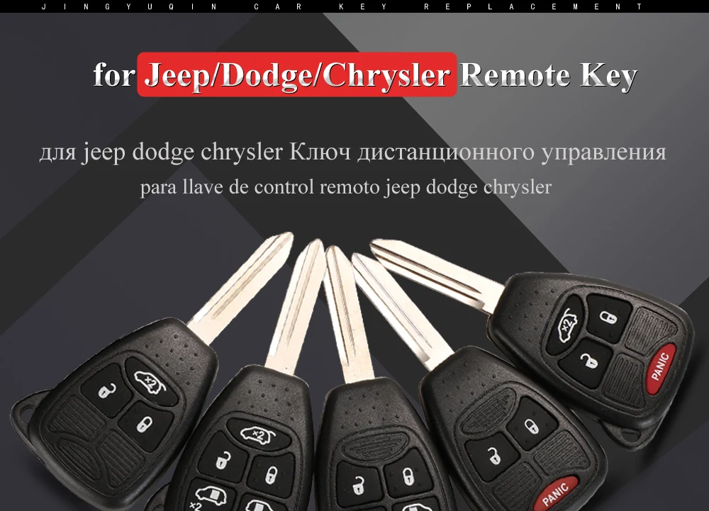 433Mhz ID46 Remote Key für Dodge JEEP Commander Patriot Compass Grand Cherokee Liberty Wrangler Chrysler Schlüssel Entry Transmitter – Detail 2