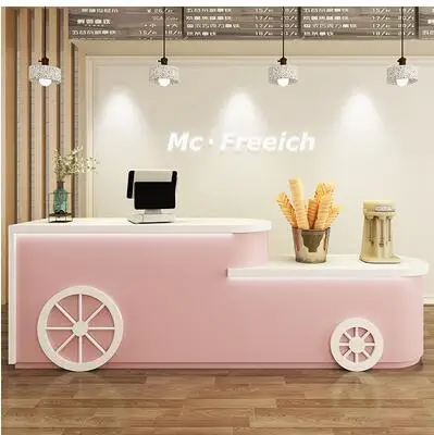 Paint front desk, kindergarten bar counter, early education center reception desk, simple beauty salon cashier counter