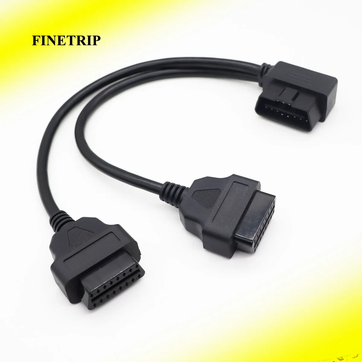 

L type 90 Degree Head 30cm 16Pin OBD2 Connector Cable Male to Dual Female Y Cable OBDII Splitter Extension Car Diagnosis Cable