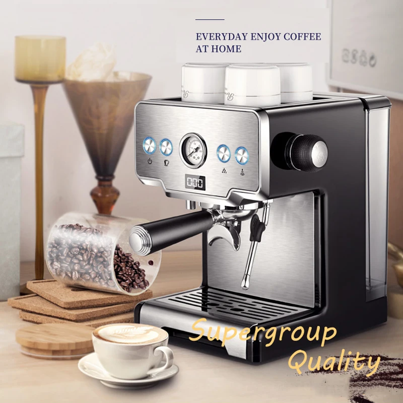 

Commercial 15Bar Espresso Machine With Adjustable Milk Frother Wand Coffee Maker For Home 1.7L Water Tank 15Cups For Home Office