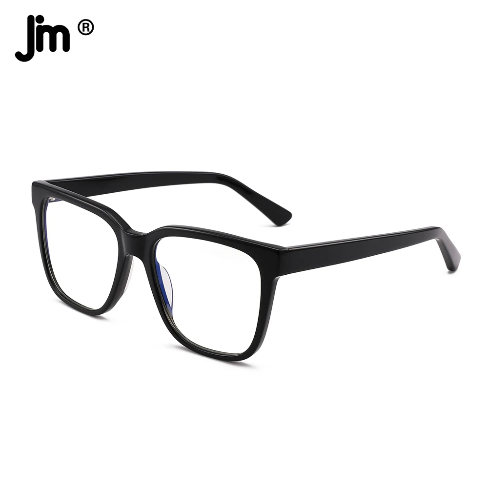 JM Acetate Frame Square Blue Light Glasses Women Vintage Anti Blue Light Blocking Fake Glasses Prescription custom