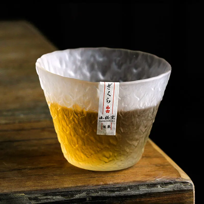 Limited Yamazakura Edo Glass First Snow Cup Japanese Tea Cup hand-mades Whiskey Glass Wine Glass Shot Glasses for Vodka Barware