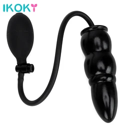 IKOKY Inflatable Anal Plug With Pump  Silicone Adult Products Anal Dilator Sex Toys for Women Men Expandable Butt Plug Massager