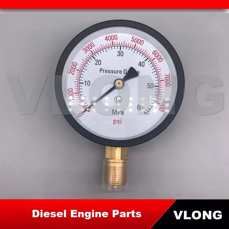 0-60Mpa Pressure Gauge for S60h Diesel Injector Nozzle Tester, 0-8000Psi Pressure Meter Testing Tool