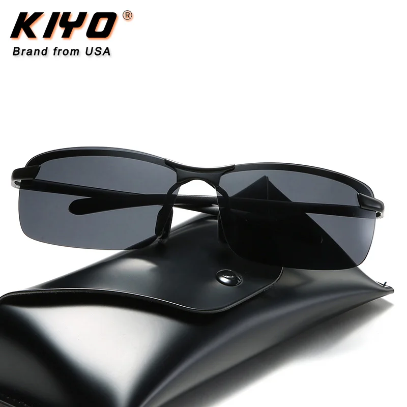 KIYO Brand 2020 New Men Square Photochromic Polarized Sunglasses Metal  Classic Sun Glasses UV400 Driving Eyewear 3847