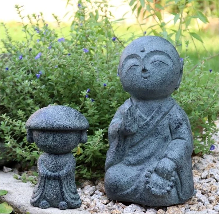 

Chinese Retro Zen Little Monk Resin Adornments Villa Homestay Figurines Decoration Balcony Garden Landscape Sculpture Ornaments