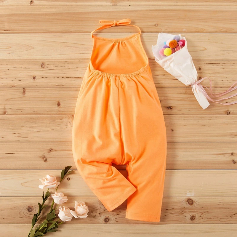 New Fashion Kids Baby Girls Strap Cotton Romper Toddler Sling Jumpsuit Harem Trousers Lace Up Sport Casual Loose Summer Clothes