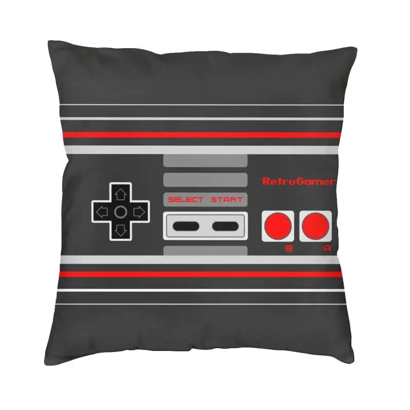 Retro Gamer Controller Cushion Cover 45x45 Home Decorative Print Video Game Gaming Gamepad Throw Pillow For Sofa Double-sided