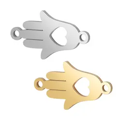 10pcs/lot Wholesale 316 Stainless Steel Never Tarnish Unicorn Hamsa Hand DIY Charms Sun Yin Yang Horseshoe Bracelet Connectors
