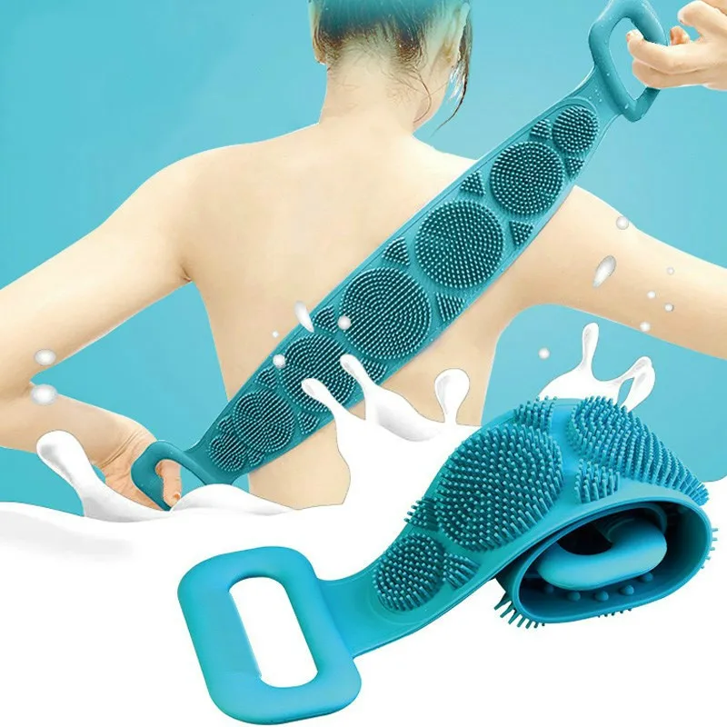 Silicone bath towel rubbing back exfoliating dead skin body massage brush bath brush rubbing towel  shower cleaner