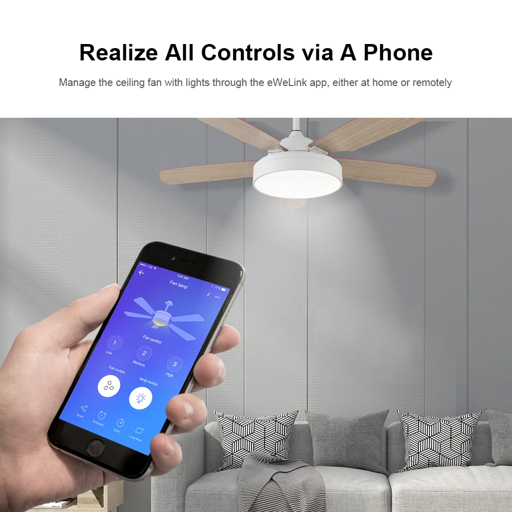 SONOFF iFan04-L iFan03 Wifi ventilatore da soffitto Smart Switch Smart Fan Light Controller RF / APP telecomando per Alexa