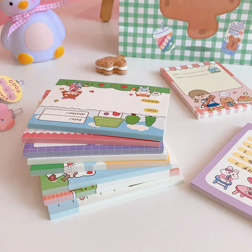 50sheets Korea Cartoon Creative Cute Girl Heart Memo Pad Student Memo Sign This Student Convenience Sticker Ins Tag