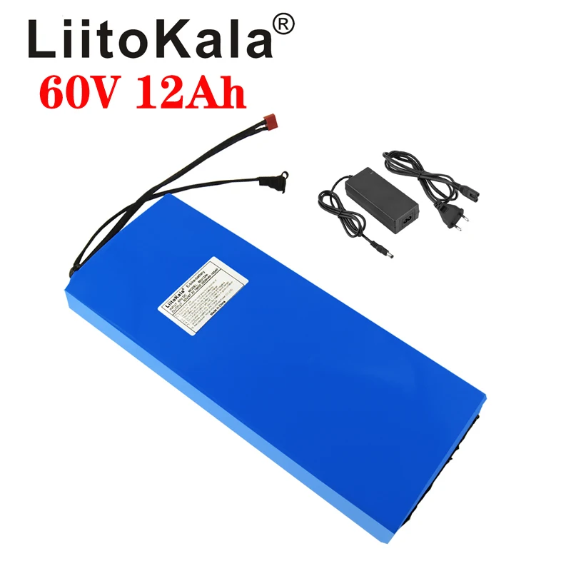 LiitoKala 60V ebike battery  12Ah lithium ion  electric bicycle   1500W  scooter 