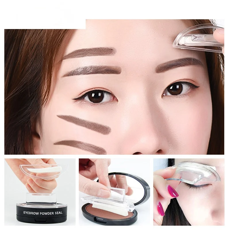 1Pair Eyebrow Stamp Seal Eyebrow Sticker Eyeshadow Stencil Eye Brow Shaper  Makeup Tools and Accessories