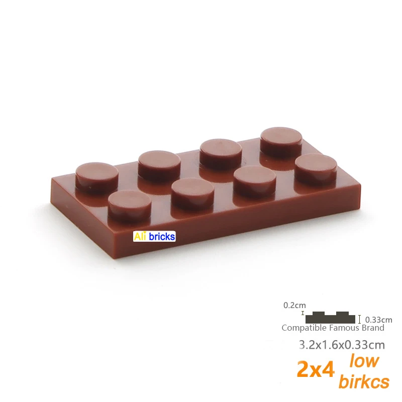 60pcs DIY Building Blocks Thin Figure Bricks 2x4 Dots Educational Creative Size Compatible With 3020 Plastic Toys for Children