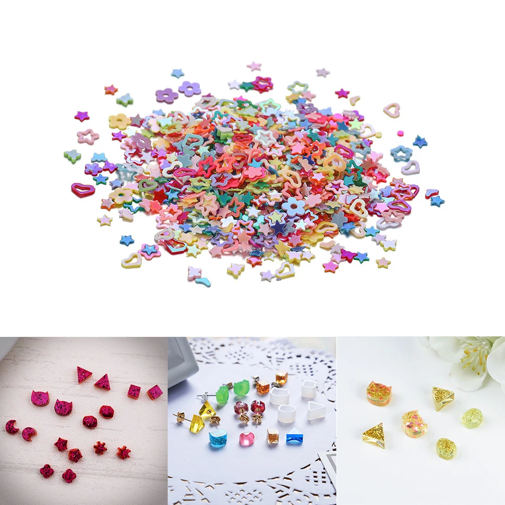 30g/set Nail Art Decoration Sequins Glitter Nail Stickers Star Moon For DIY Jewelry Making Epoxy Resin Mold Filling Accessories