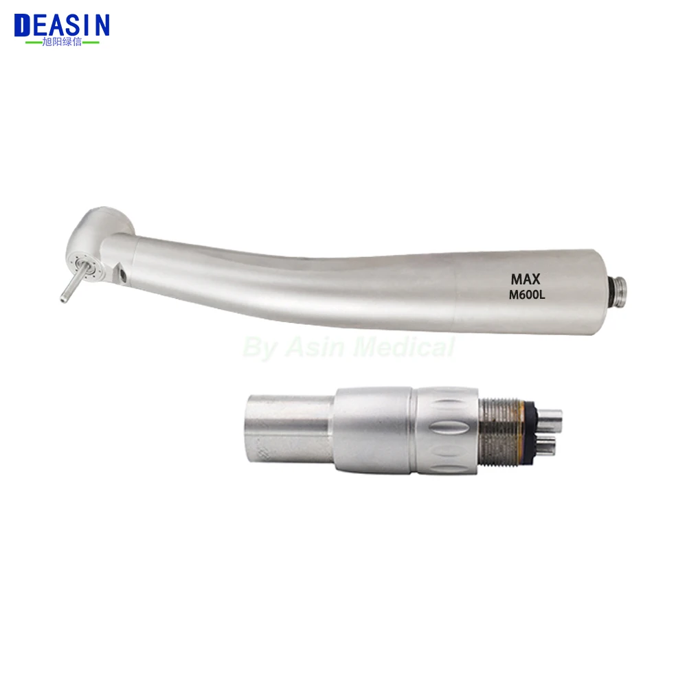 ASINS-MAX Dental LED Fibre Optic High Speed Handpiece Dental Air Turbine Coupling 6Holes M6 Coupler M600L