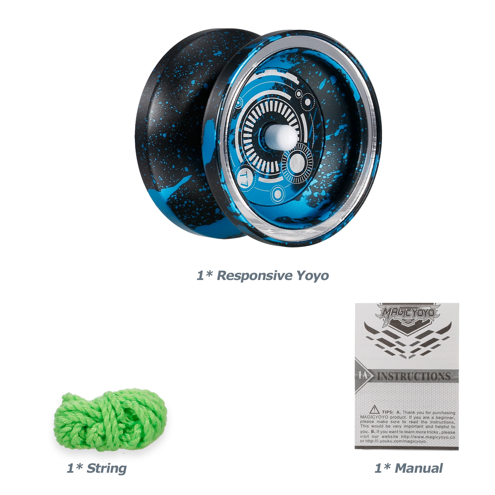 MagicYoyo T7/D3 Professional Responsive Yoyos Toys for Kids Beginner Yoyo with Narrow Bearing Steel Axle Aluminum Alloy/ABS Body