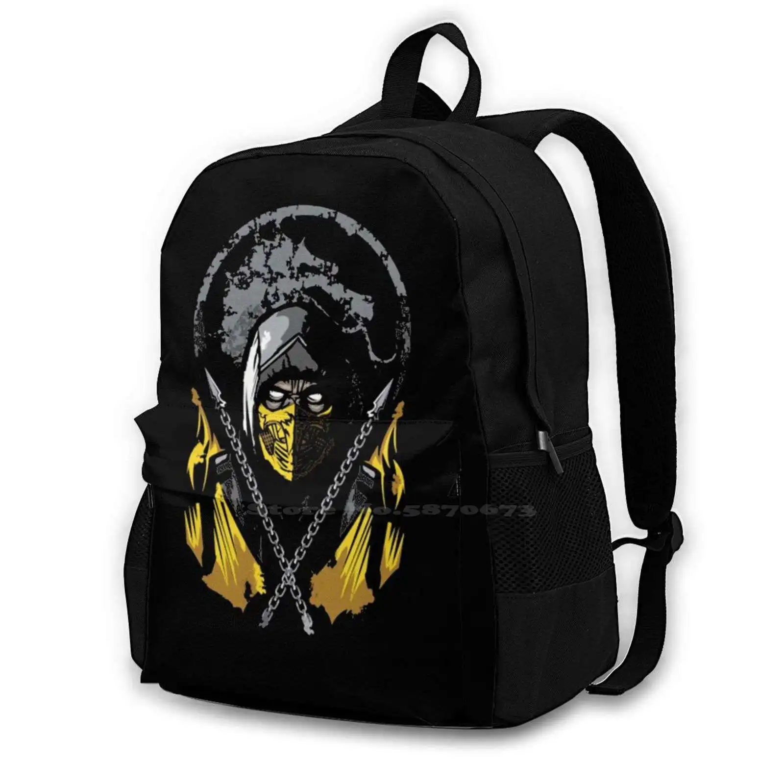 

Mortal Kombat-Scorpion Hot Sale Schoolbag Backpack Fashion Bags Scorpion Mortal Kombat Original Video Games Gaming Classic