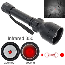 T50 Long Range Infrared Zoomable 10W IR 850 940nm LED Range Radiation Tactical Flashlight with Night Vision for Hunting Torch