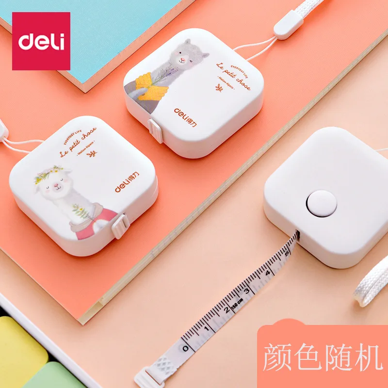 Deli 1.5 Meters/60 inch Tape Measure Portable Retractable Ruler Fabric Covered Craft Tailor Ruler Measuring Tape Sewing Tools