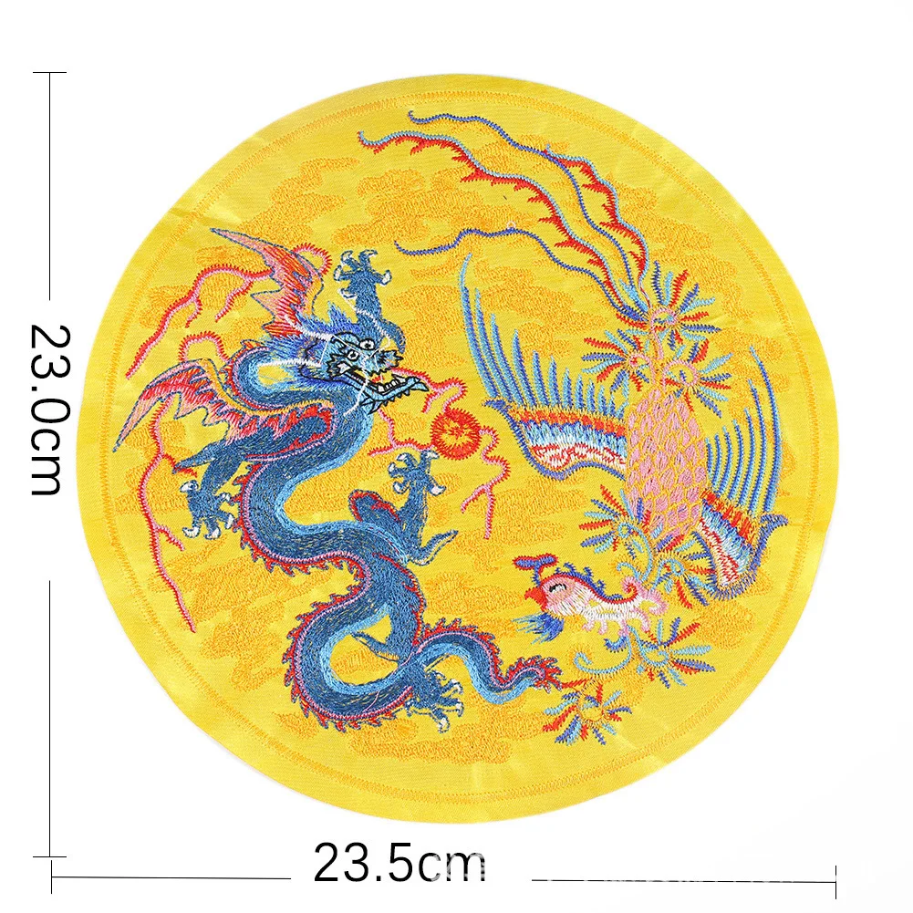 Chinese Style Dragon Embroidered Iron On Patches Accessories New Arrival Popular Clothing Cartoon badges Applique sticker