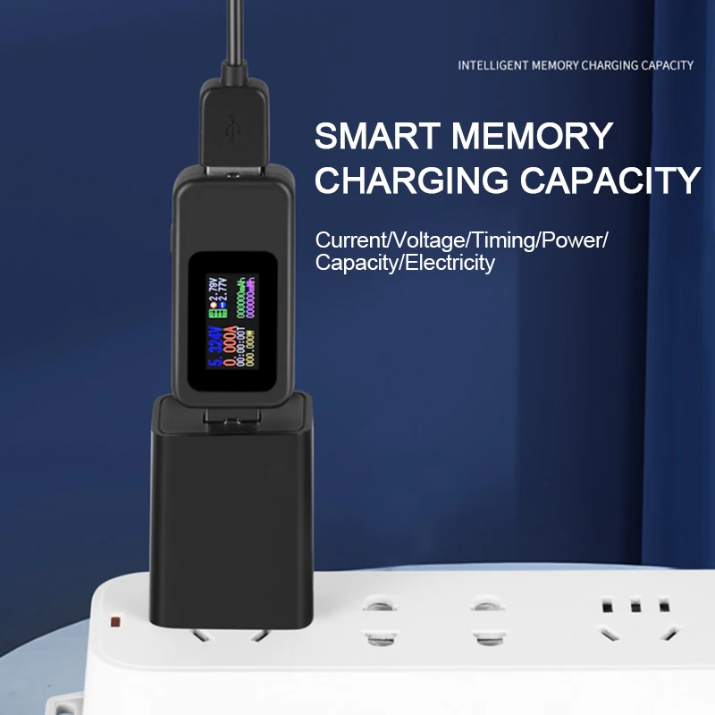 USB Tester Phone Charger Tester 4-30V Voltage DC Digital Voltmeter Ammeter 0-6.5A Color Screen Battery Power Indicator Detector