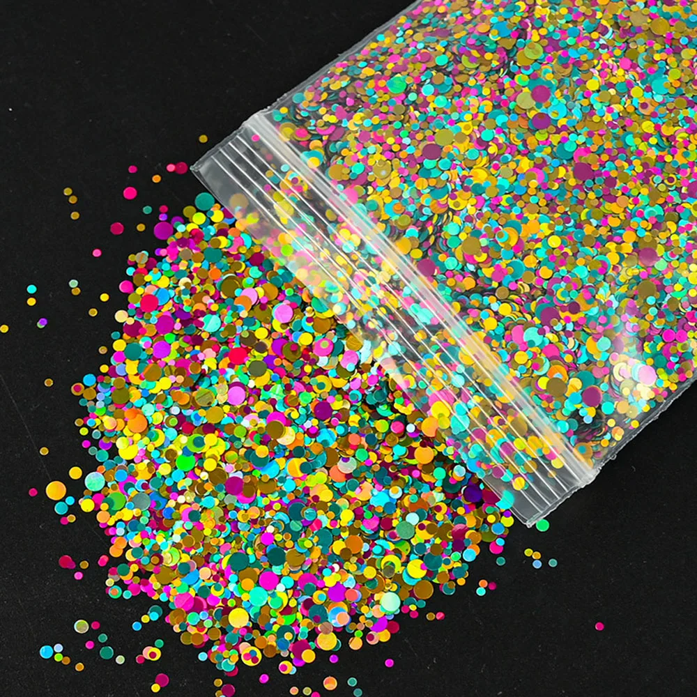 50g/Bag Nail Glitter Mixed Round Sequins Decoration DIY Spangles Manicure Flakes Colorful Supplies Nail Art Glitter Sequins Ta10