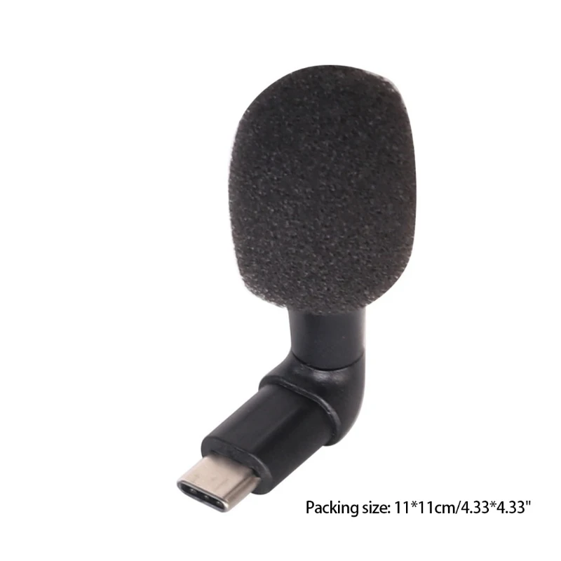 OOTDTY Noise Cancelling Mic Professional Microphone Type C/ 3.5mm Mini Mobile Phone Mic for Speech Vlog Recording Interview