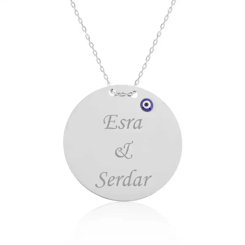 Silver Round Plate Is Necklace