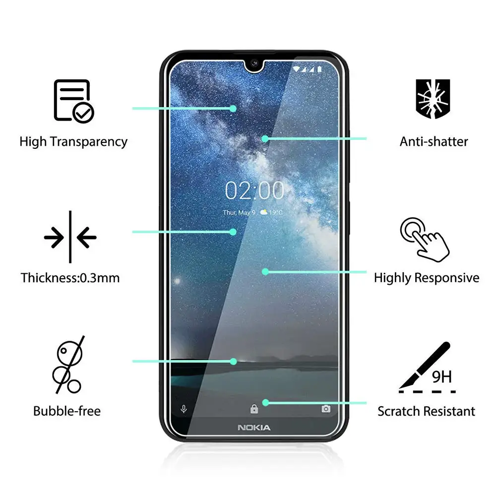 Tempered Glass for Nokia 7.2 Screen Protector for Nokia 7.2 Hard 9H