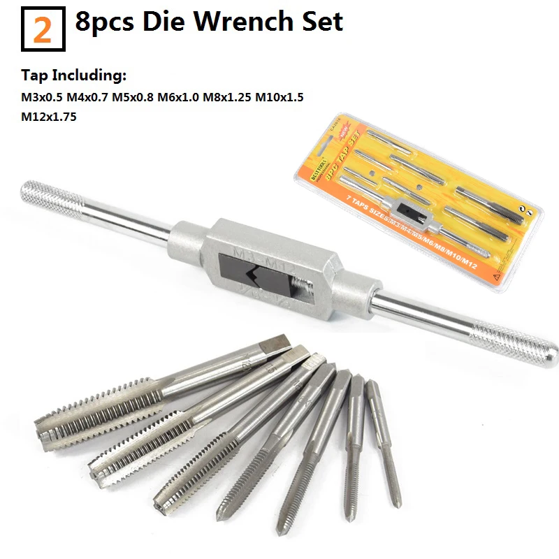 Ensemble de forets à tarauder à la main, taraud M3-M12, outils de taraudage à la main, filetage MeaccelerScrew, taraud hélicoïdal, ensemble de forets, 6 pièces, 8 pièces, 9 pièces