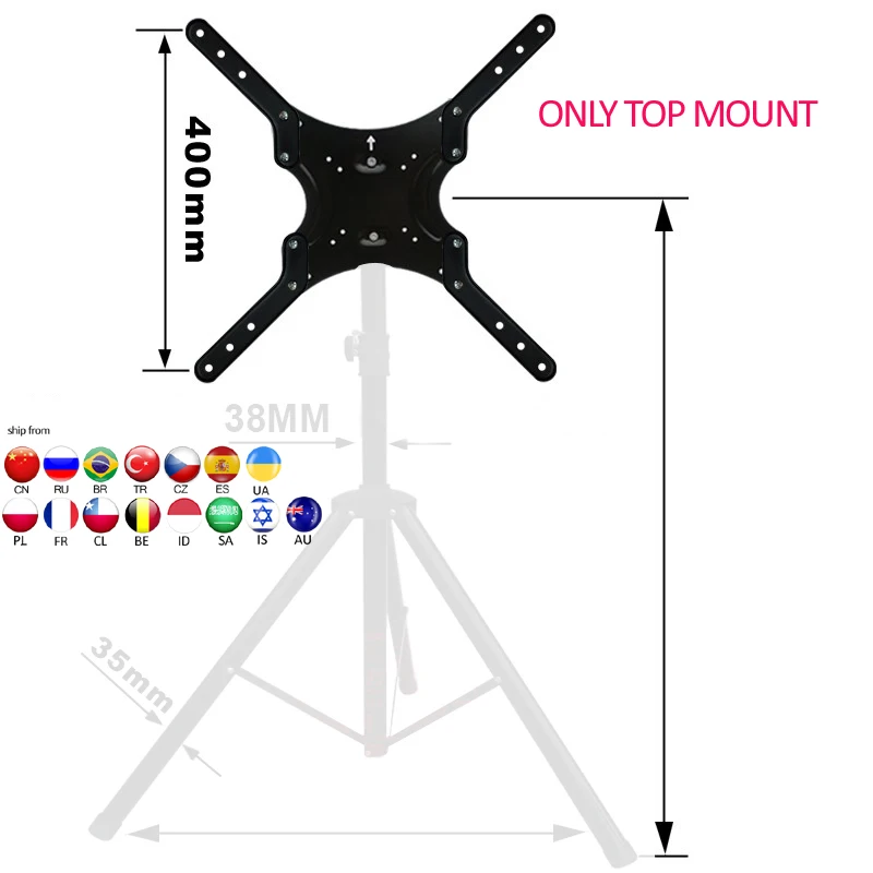 

DLS-10AL part accessory VESA PLATE+ extension for 14"-55" LCD tv floor tripod stand VESA 400X400