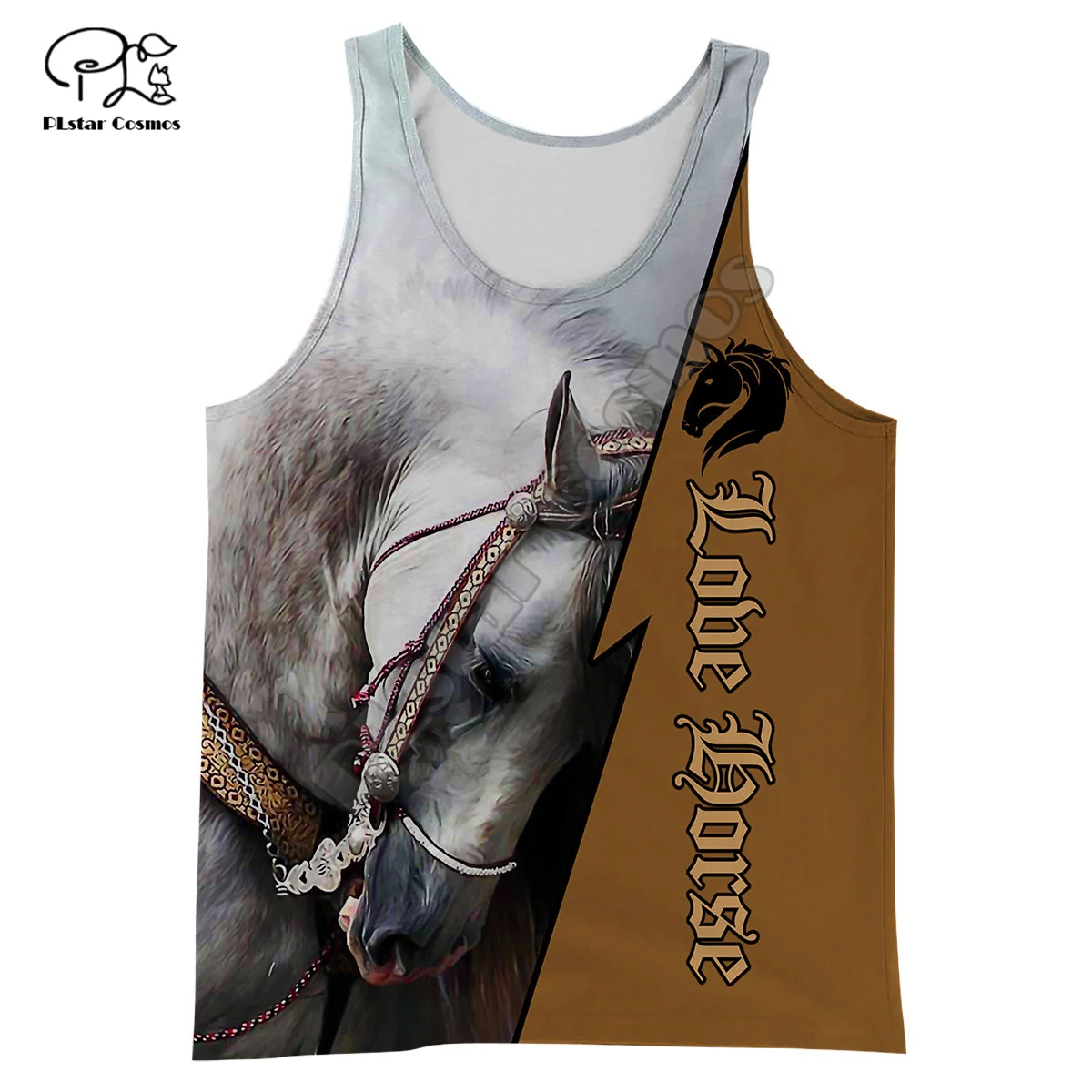 PLstar Cosmos Animal Love Horse Colorful Harajuku Streetwear 3DPrint Unisex Summer Casual Vest Sleeveless TankTop Men/Women F2