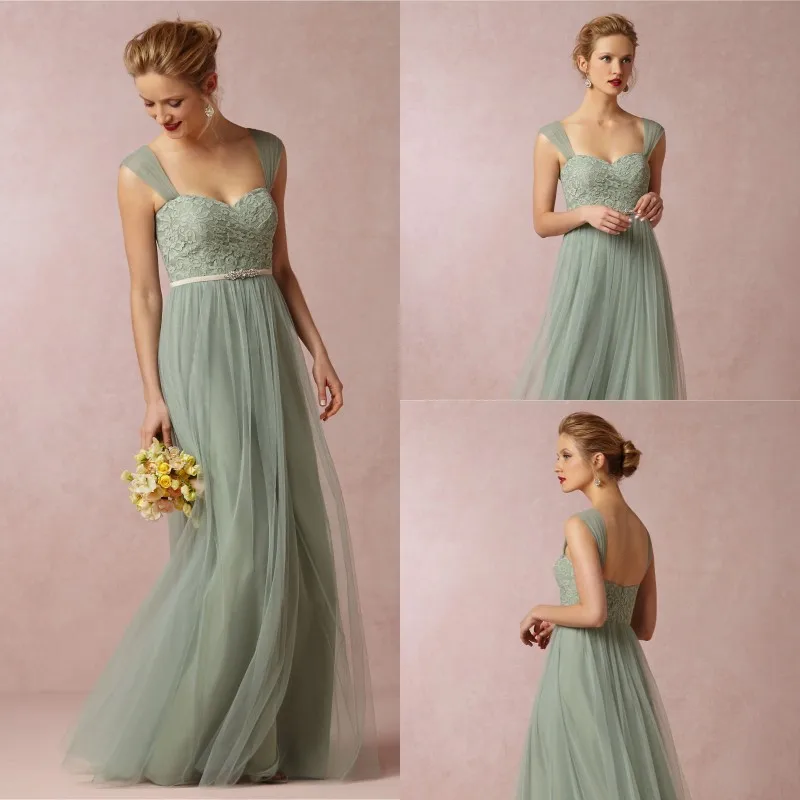 Dress Vestido Sweetheart Floor Length Sage Sashes Vestidos Para Madrinhas 2018 Mint Green Bridesmaid Dresses long Party Gowns