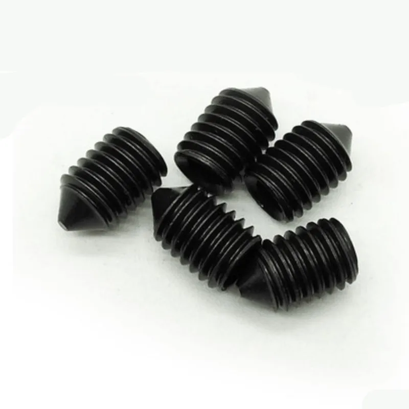 10-50pcs M2 M2.5 M3 M4 M5 M6 M8 M10 DIN914 304 stainless Steel Black grade 12.9 Hex Hexagon Socket Cone Point Grub Set Screw