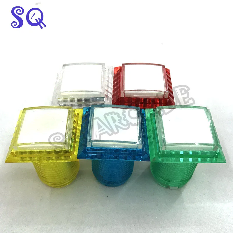 10pcs/set 32mm LED Illuminated Arcade Button 12V Square Push Button with Micro Switch for Coin Operated Games 10colors