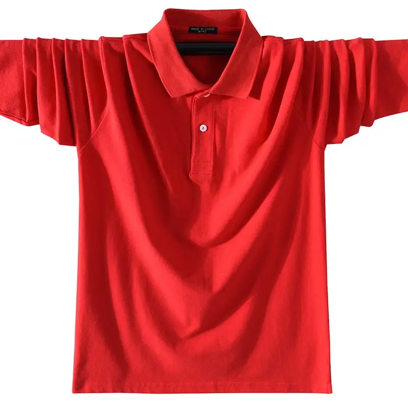 100% Cotton High Quality Men\'s Polo Shirts Solid Color Classic Casual Long Sleeve Polos Homme Fashion Men Clothing Lapel Tops