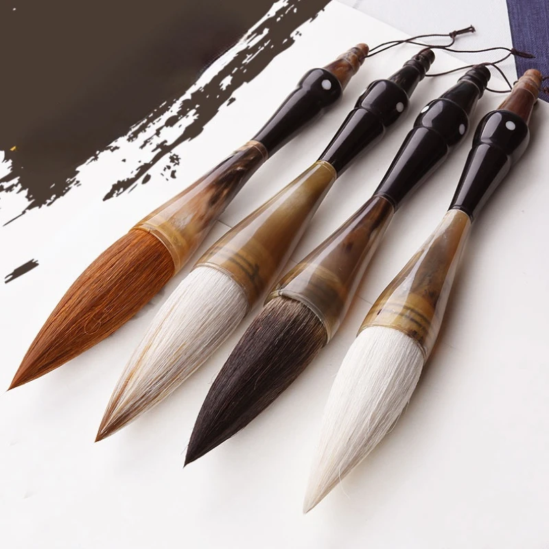 

Hopper-shaped Brush for Writing Couplets Chinese Calligraphy Brush Pen Weasel Wool Bear Multiple Hairs Brush Pen Tinta China