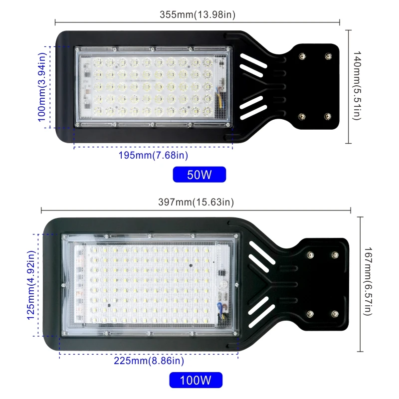 Farola LED impermeable para exteriores, foco reflector de 50W, 100W, CA 220V, IP65, luz de pared para jardín, camino, calle, poste de luces