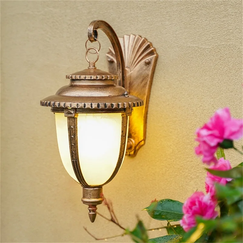 

OUFULA Outdoor Retro Wall Sconces Light LED Waterproof IP65 Bronze Lamp for Home Porch Decoration