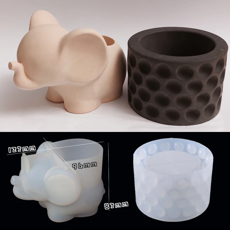 DIY Elephant Hedgehog Planter Molds for Making Plaster Concrete Gardening Crafts Flower Pot Silicone Mould Home Decor Ornaments