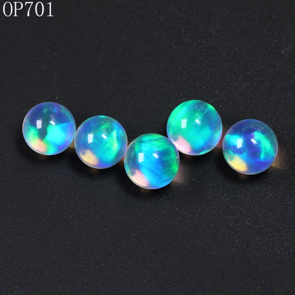 

Blue Green Water Colorful Ball Synthetic Gilson Opal OP701 No Resin Sphere for DIY Glass Art