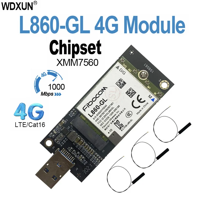 Fibocom L860-GL L860 gl USB 4G Module Wlan Card LTE-A Pro CAT16 4G LTE L860 usb lte Module 4G