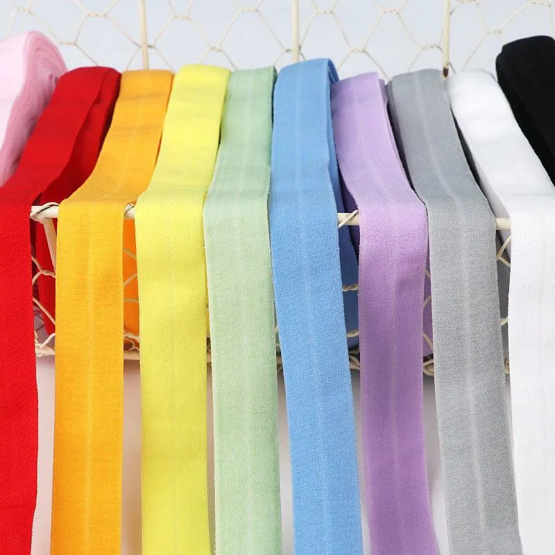 20mm Fold Over Bands Multicolor Spandex Elastic Ribbon Kids Hair Tie DIY Sewing Lace Trim Waist Band Garment Accessory