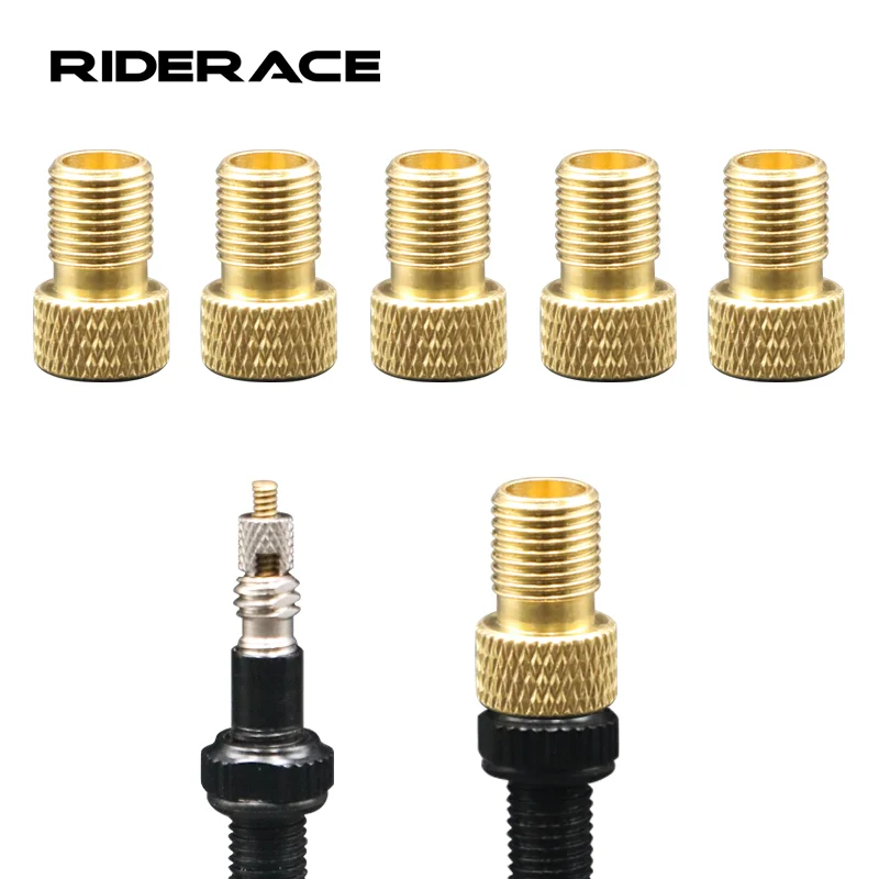 5Pcs Bicycle Tire Transfer Valve Adapter Presta To Schrader Copper Valve Adaptor Wheels Gas Nozzle Tool Cycling Accessories