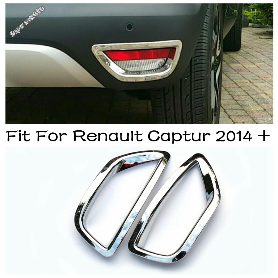 

Chrome Rear Bumper Fog Light Lamp Cover Decoration Trim 2PCS For Renault Captur 2014 2015 2016 ABS Exterior Refit Accessories