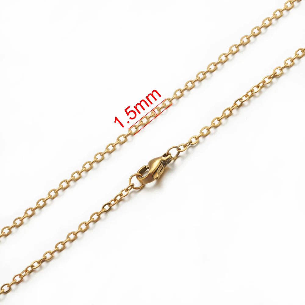5pcs Stainless Steel Rolo Link Chain Necklace Set